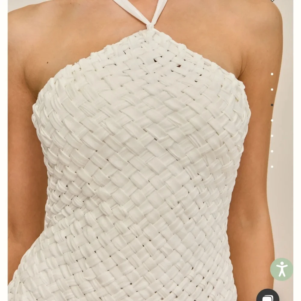 Cult Gaia Ambrosine White Woven Silk Dress Bridal - Picture 2 of 9